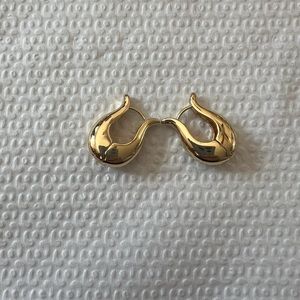 Gold Tone Tulip Drop Hoops